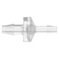 1/4" Hose Barb x 3/16" Hose Barb Natural Polycarbonate Reducing Check Valve with Viton™ Diaphragm