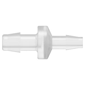 3/8" Hose Barb x 1/4" Hose Barb Natural Polypropylene Reducing Check Valve with Silicone Diaphragm