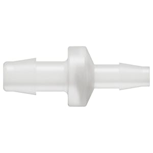 3/8" Hose Barb x 1/4" Hose Barb Natural Kynar® Reducing Check Valve with Viton™ Diaphragm