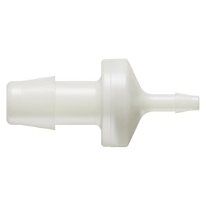 3/8" Hose Barb x 1/8" Hose Barb Natural Nylon Reducing Check Valve with Silicone Diaphragm