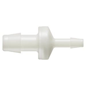 3/8" Hose Barb x 3/16" Hose Barb Natural Nylon Reducing Check Valve with Silicone Diaphragm