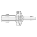3/8" Hose Barb x 3/16" Hose Barb Natural Polycarbonate Reducing Check Valve with Viton™ Diaphragm