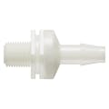 1/8"-27 MNPT x 1/4" Hose Barb Natural Nylon Threaded Check Valve with Silicone Diaphragm