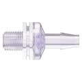 1/8"-27 MNPT x 1/4" Hose Barb Gamma Stable Natural Polycarbonate Threaded Check Valve with Silicone Diaphragm