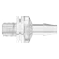 1/8"-27 MNPT x 1/4" Hose Barb Natural Polycarbonate Threaded Check Valve with Viton™ Diaphragm