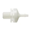 1/8"-27 MNPT x 1/8" Hose Barb Natural Nylon Threaded Check Valve with Silicone Diaphragm