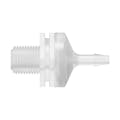 1/8"-27 MNPT x 1/8" Hose Barb Natural Polypropylene Threaded Check Valve with Viton™ Diaphragm