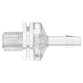 1/8"-27 MNPT x 3/16" Hose Barb Natural Polycarbonate Threaded Check Valve with Viton™ Diaphragm