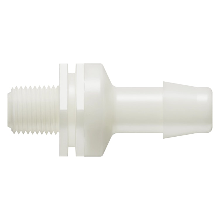 1/8"-27 MNPT x 3/8" Hose Barb Natural Nylon Threaded Check Valve with Silicone Diaphragm