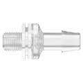 1/8"-27 MNPT x 3/8" Hose Barb Natural Polycarbonate Threaded Check Valve with Viton™ Diaphragm