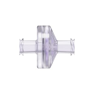 Female x Female Gamma Stable Natural Polycarbonate Luer Check Valve with Silicone Diaphragm