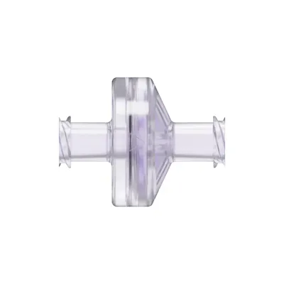 Female x Female Gamma Stable Natural Polycarbonate Luer Check Valve with Silicone Diaphragm