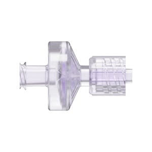 Female x Locking Male Gamma Stable Natural Polycarbonate Luer Check Valve with Silicone Diaphragm