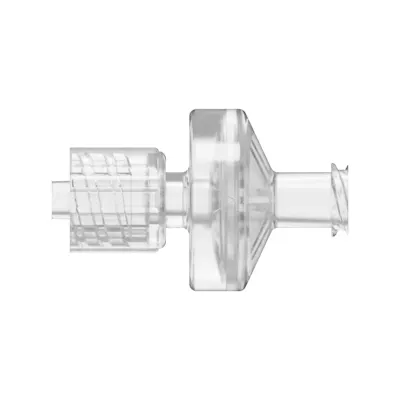 Locking Male x Female Natural Polycarbonate Luer Check Valve with Silicone Diaphragm