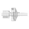 Locking Male x Slip Male Natural Polycarbonate Luer Check Valve with Silicone Diaphragm