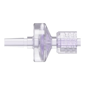 Slip Male x Locking Male Gamma Stable Natural Polycarbonate Luer Check Valve with Silicone Diaphragm