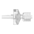 Slip Male x Locking Male Natural Polycarbonate Luer Check Valve with Silicone Diaphragm
