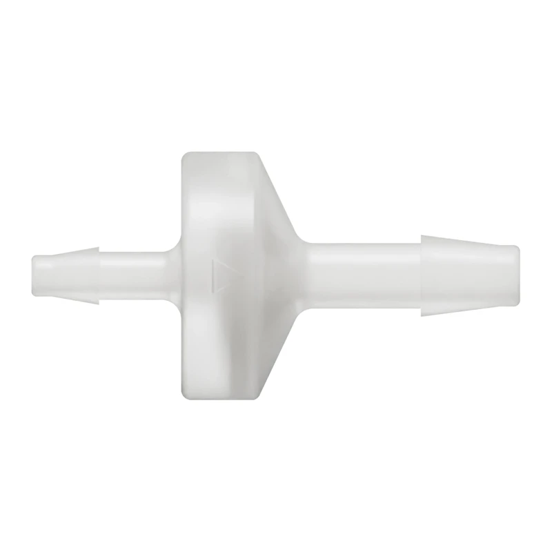1/8" Hose Barb x 3/16" Hose Barb Natural Kynar® Enlarging Check Valve with Viton™ Diaphragm