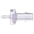 1/8" Hose Barb x 3/8" Hose Barb Gamma Stable Natural Polycarbonate Enlarging Check Valve with Silicone Diaphragm