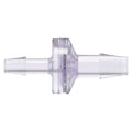 3/16" Hose Barb x 1/4" Hose Barb Gamma Stable Natural Polycarbonate Enlarging Check Valve with Silicone Diaphragm
