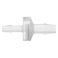 3/16" Hose Barb x 1/4" Hose Barb Natural Polypropylene Enlarging Check Valve with Silicone Diaphragm