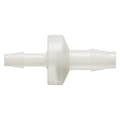3/16" Hose Barb x 1/4" Hose Barb Natural Nylon Enlarging Check Valve with Silicone Diaphragm