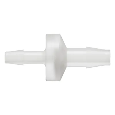 3/16" Hose Barb x 1/4" Hose Barb Natural Kynar® Enlarging Check Valve with Viton™ Diaphragm