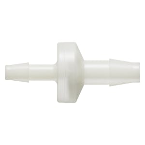 3/16" Hose Barb x 1/4" Hose Barb Natural Nylon Enlarging Check Valve with Viton™ Diaphragm