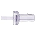 3/16" Hose Barb x 3/8" Hose Barb Gamma Stable Natural Polycarbonate Enlarging Check Valve with Silicone Diaphragm