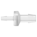 3/16" Hose Barb x 3/8" Hose Barb Natural Polypropylene Enlarging Check Valve with Silicone Diaphragm