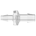 1/4" Hose Barb x 3/8" Hose Barb Natural Polycarbonate Enlarging Check Valve with Neoprene Diaphragm