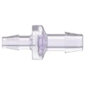 1/4" Hose Barb x 3/8" Hose Barb Gamma Stable Natural Polycarbonate Enlarging Check Valve with Silicone Diaphragm