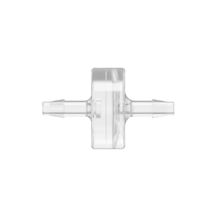 1/8" Hose Barb x 1/8" Hose Barb Natural Polycarbonate Inline Filter with HDPE 90-130 Micron Screen