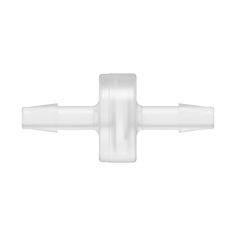 3/16" Hose Barb x 3/16" Hose Barb Natural Polypropylene Inline Filter with HDPE 45-90 Micron Screen