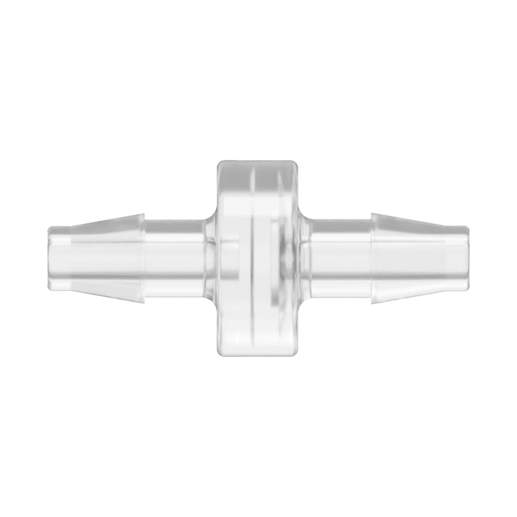 1/4" Hose Barb x 1/4" Hose Barb Natural Polycarbonate Inline Filter with HDPE 90-130 Micron Screen