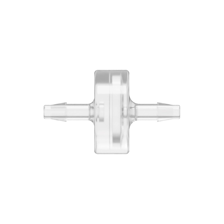 1/8" Hose Barb x 1/8" Hose Barb Natural Polycarbonate Inline Filter with Stainless Steel 100 Mesh Screen