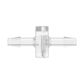 3/16" Hose Barb x 3/16" Hose Barb Natural Polycarbonate Inline Filter with Stainless Steel 100 Mesh Screen