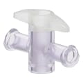 Female Luer x Female Luer Gamma Stable Natural Polycarbonate One-Way Luer Stopcock