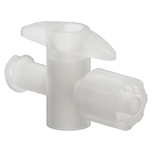 Locking Male Luer x Female Luer Natural Kynar® One-Way Luer Stopcock