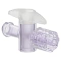 Locking Male Luer x Female Luer Gamma Stable Natural Polycarbonate One-Way Luer Stopcock
