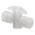 Locking Male Luer x Locking Male Luer Natural Kynar® One-Way Luer Stopcock