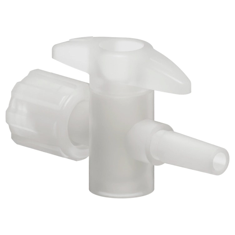 Locking Male Luer x Slip Male Luer Natural Kynar® One-Way Luer Stopcock