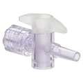 Locking Male Luer x Slip Male Luer Gamma Stable Natural Polycarbonate One-Way Luer Stopcock