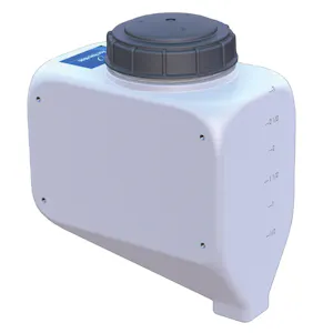 3 Gallon White HDPE Rectangular Rinse Tank with 5" Lid & 3/4" Spinweld Fitting - 7" L x 12" W x 14" Hgt.