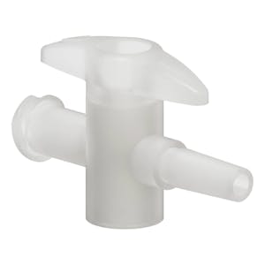 Slip Male Luer x Female Luer Natural Kynar® One-Way Luer Stopcock