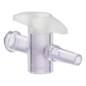 Slip Male Luer x Female Luer Gamma Stable Natural Polycarbonate One-Way Luer Stopcock
