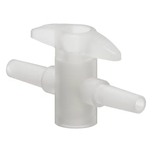 Slip Male Luer x Slip Male Luer Natural Kynar® One-Way Luer Stopcock