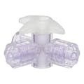 Locking Male Luer x Locking Male Luer x Female Luer Gamma Stable Natural Polycarbonate Four-Way Luer Stopcock