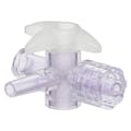 Locking Male Luer x Slip Male Luer x Female Luer Gamma Stable Natural Polycarbonate Four-Way Luer Stopcock