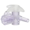 Slip Male Luer x Locking Male Luer x Female Luer Gamma Stable Natural Polycarbonate Four-Way Luer Stopcock